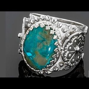 Oval Cabochon Fox Nevada Turquoise SS